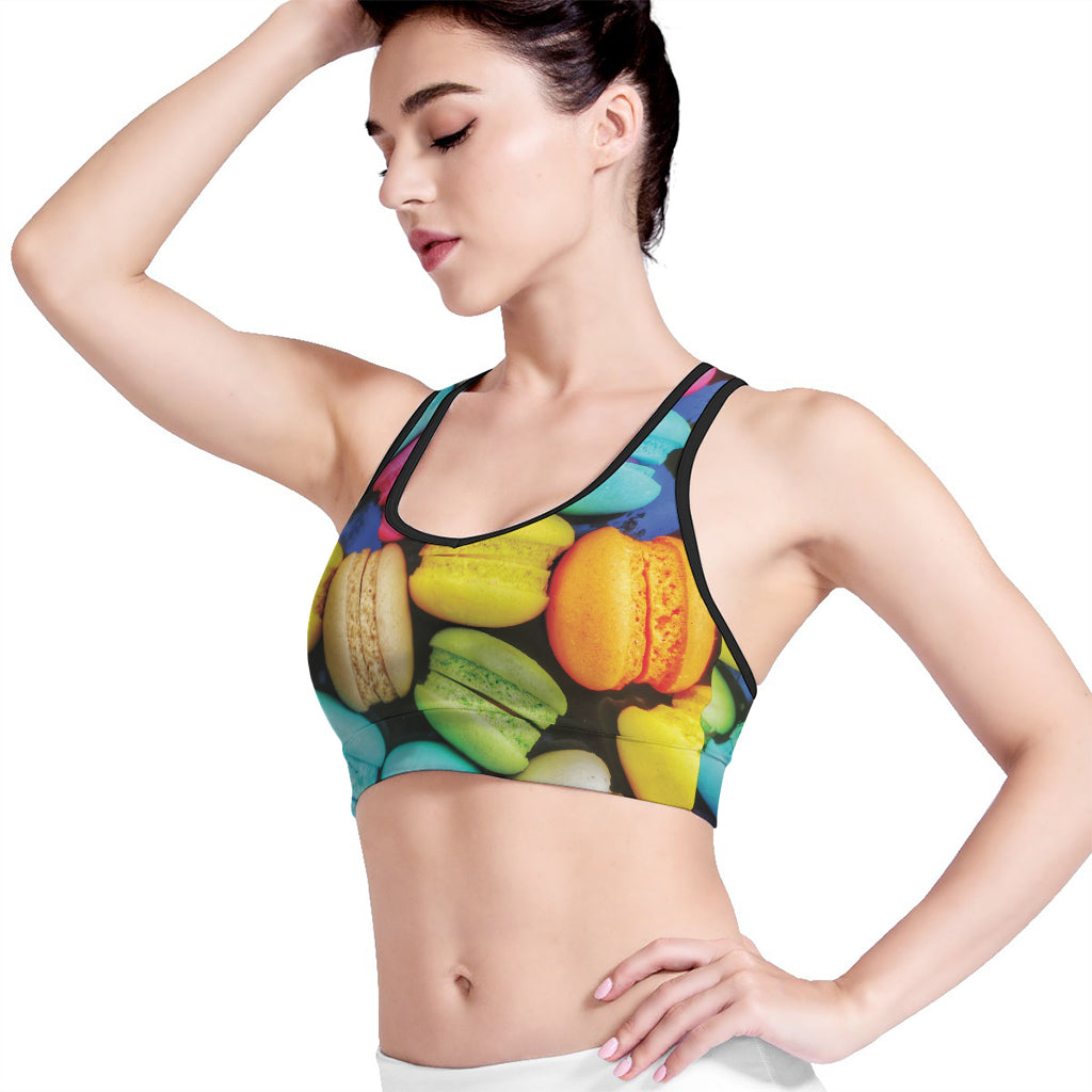 Colorful Macarons Print Women's Sports Bra
