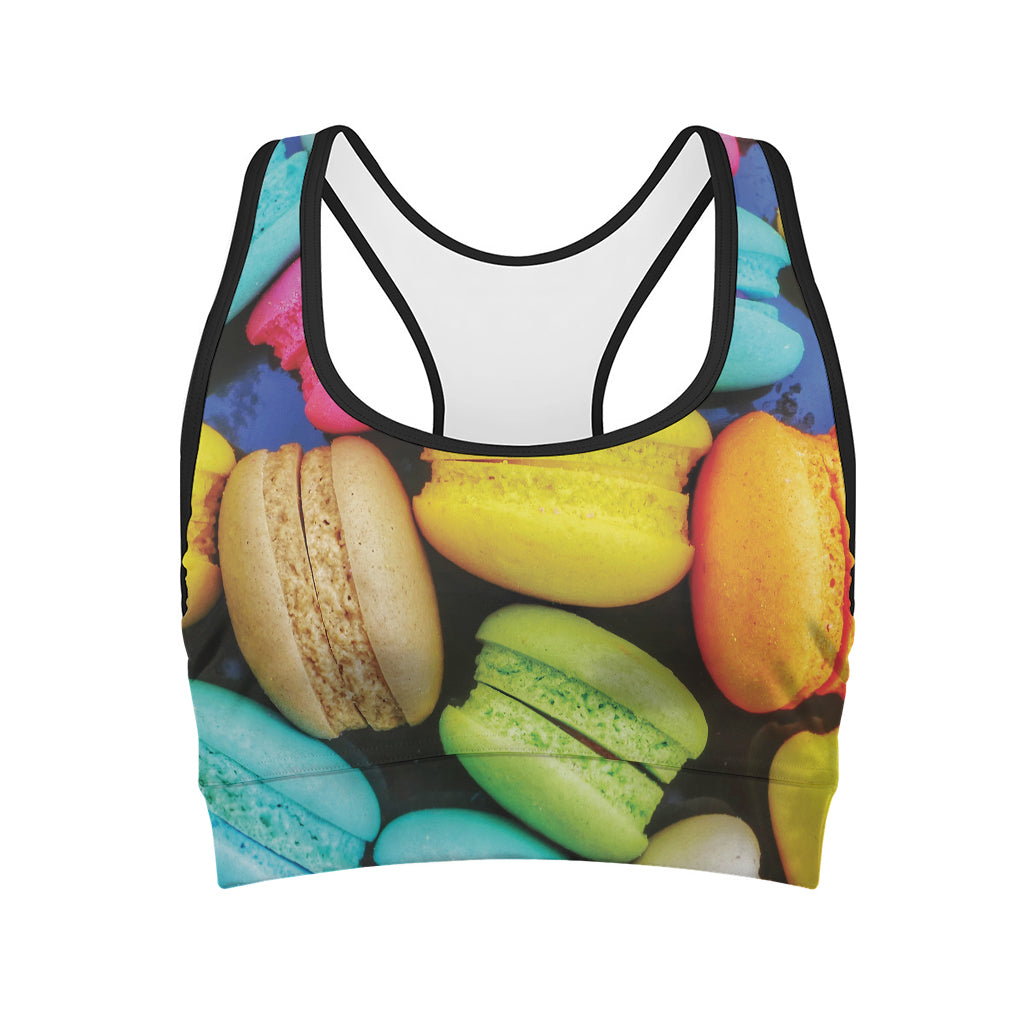 Colorful Macarons Print Women's Sports Bra
