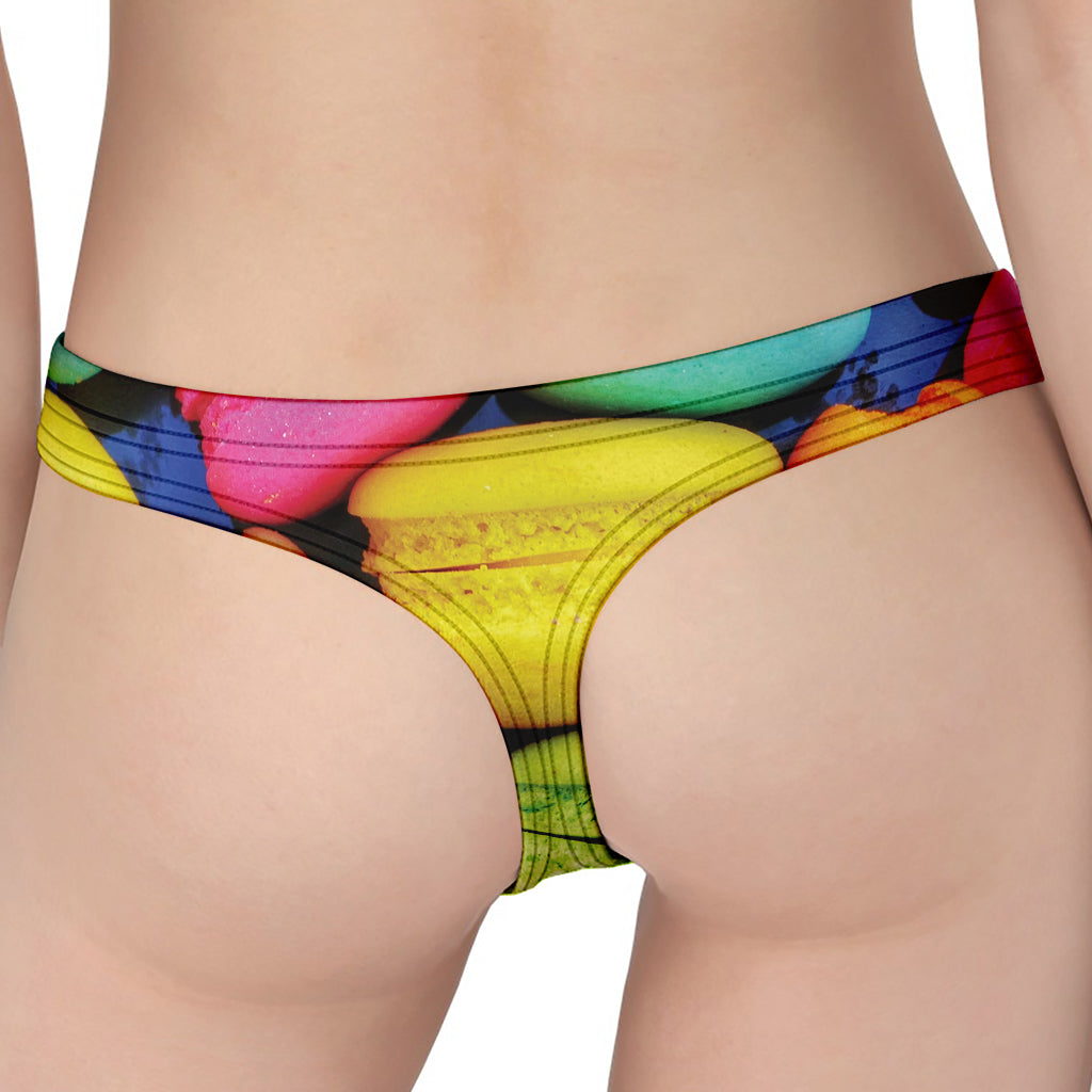 Colorful Macarons Print Women's Thong