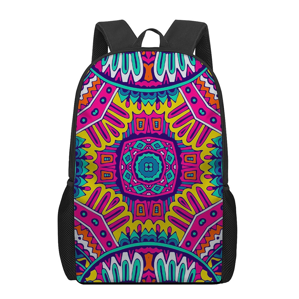Colorful Mandala Bohemian Pattern Print 17 Inch Backpack