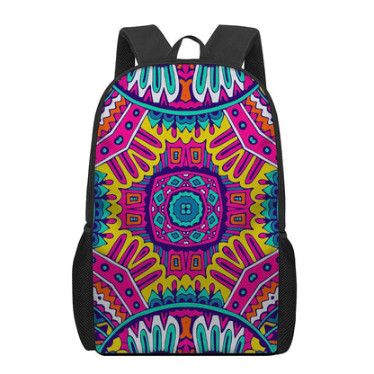 Colorful Mandala Bohemian Pattern Print 17 Inch Backpack