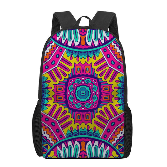 Colorful Mandala Bohemian Pattern Print 17 Inch Backpack