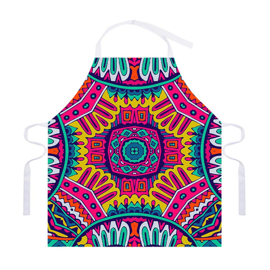 Colorful Mandala Bohemian Pattern Print Adjustable Apron
