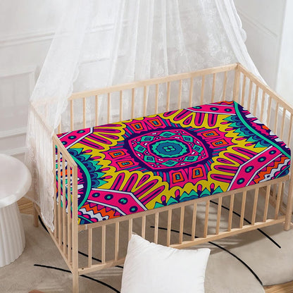 Colorful Mandala Bohemian Pattern Print Baby Crib Sheet