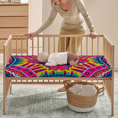 Colorful Mandala Bohemian Pattern Print Baby Crib Sheet