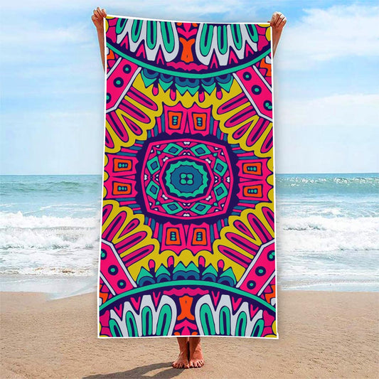 Colorful Mandala Bohemian Pattern Print Beach Towel