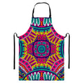 Colorful Mandala Bohemian Pattern Print Bib Apron With Pocket