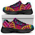 Colorful Mandala Bohemian Pattern Print Black Chunky Shoes