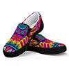 Colorful Mandala Bohemian Pattern Print Black Slip On Sneakers