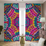 Colorful Mandala Bohemian Pattern Print Blackout Pencil Pleat Curtains