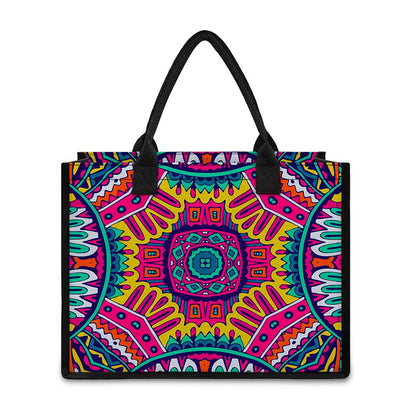 Colorful Mandala Bohemian Pattern Print Canvas Tote Bag