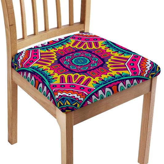 Colorful Mandala Bohemian Pattern Print Chair Cushion Cover