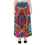 Colorful Mandala Bohemian Pattern Print Chiffon Maxi Skirt