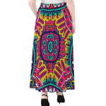 Colorful Mandala Bohemian Pattern Print Chiffon Maxi Skirt