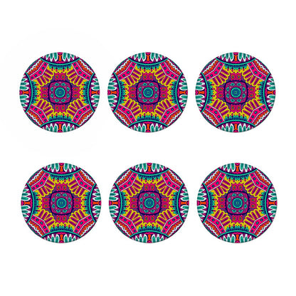 Colorful Mandala Bohemian Pattern Print Coaster Set
