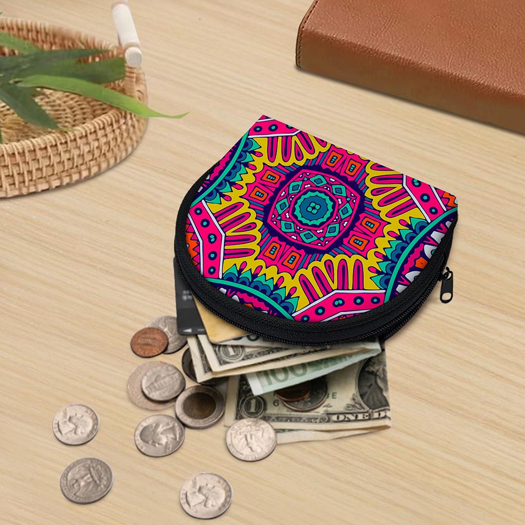 Colorful Mandala Bohemian Pattern Print Coin Purse