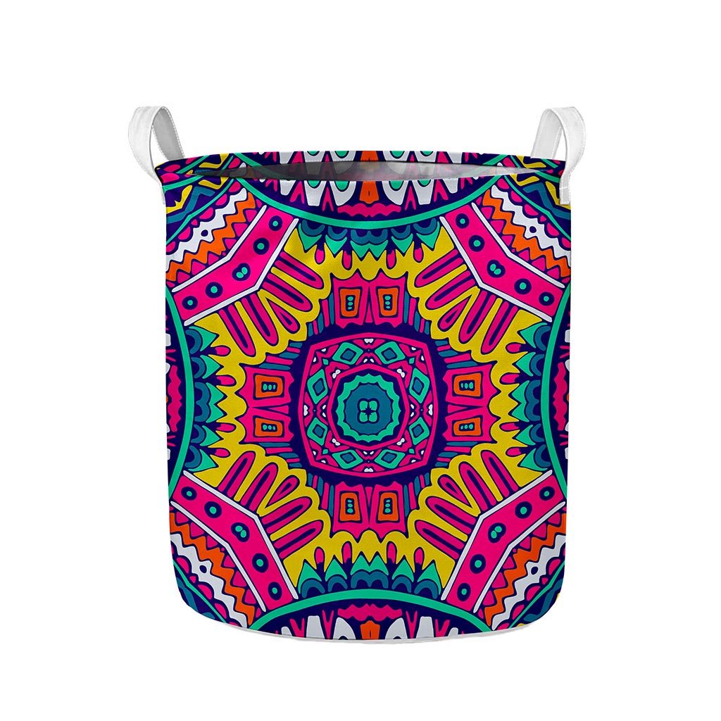 Colorful Mandala Bohemian Pattern Print Collapsible Laundry Basket