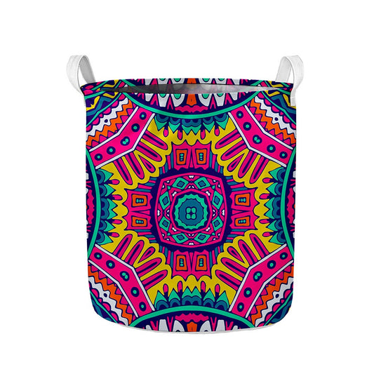 Colorful Mandala Bohemian Pattern Print Collapsible Laundry Basket