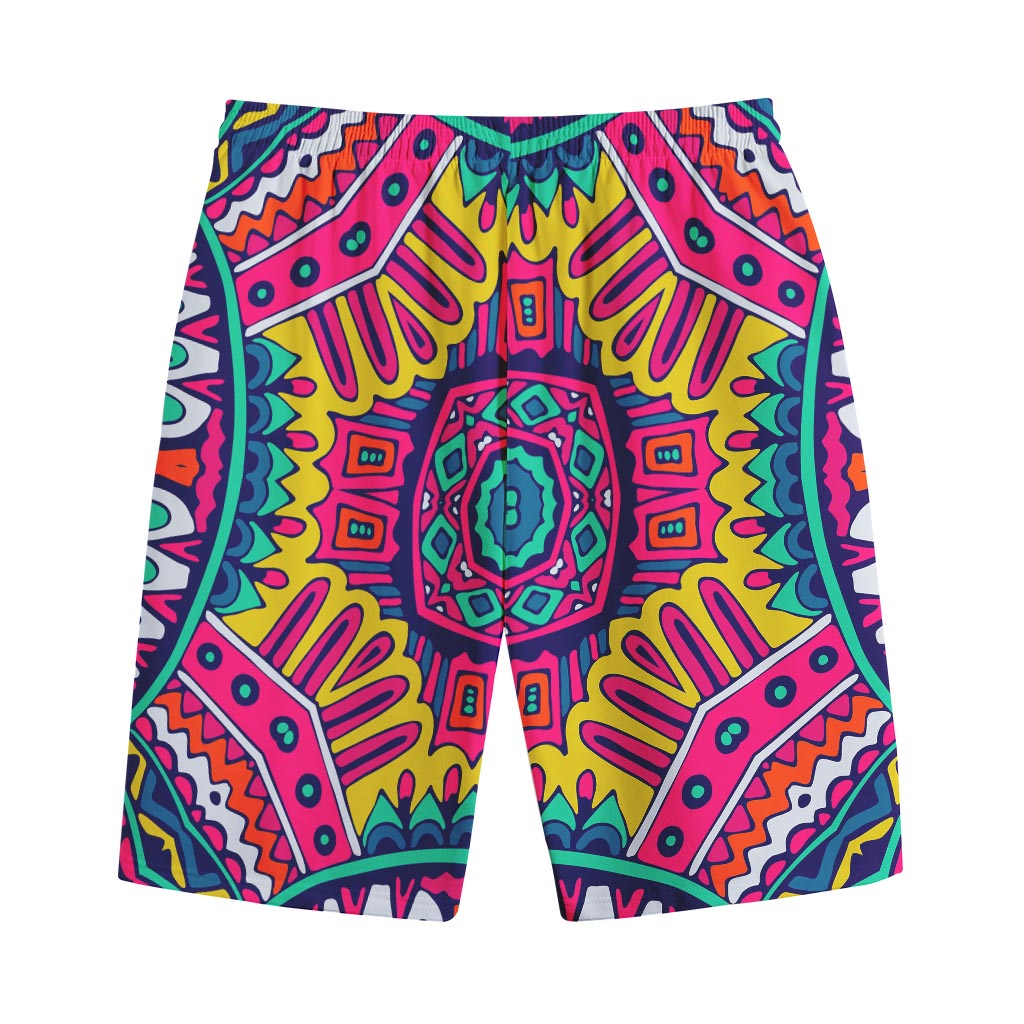 Colorful Mandala Bohemian Pattern Print Cotton Shorts