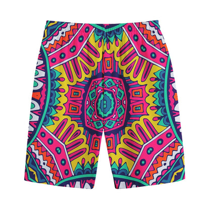 Colorful Mandala Bohemian Pattern Print Cotton Shorts