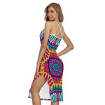 Colorful Mandala Bohemian Pattern Print Cross Back Cami Dress