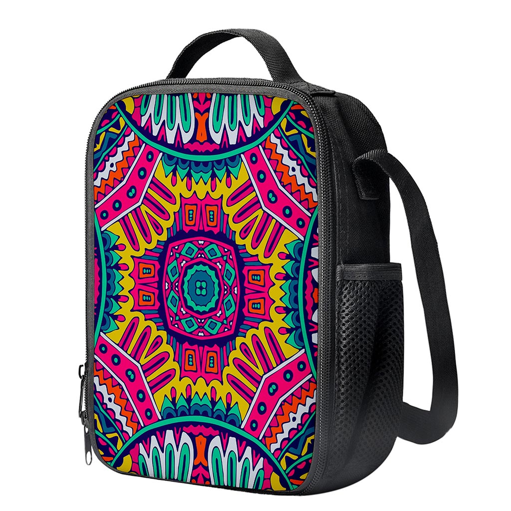 Colorful Mandala Bohemian Pattern Print Crossbody Lunch Bag