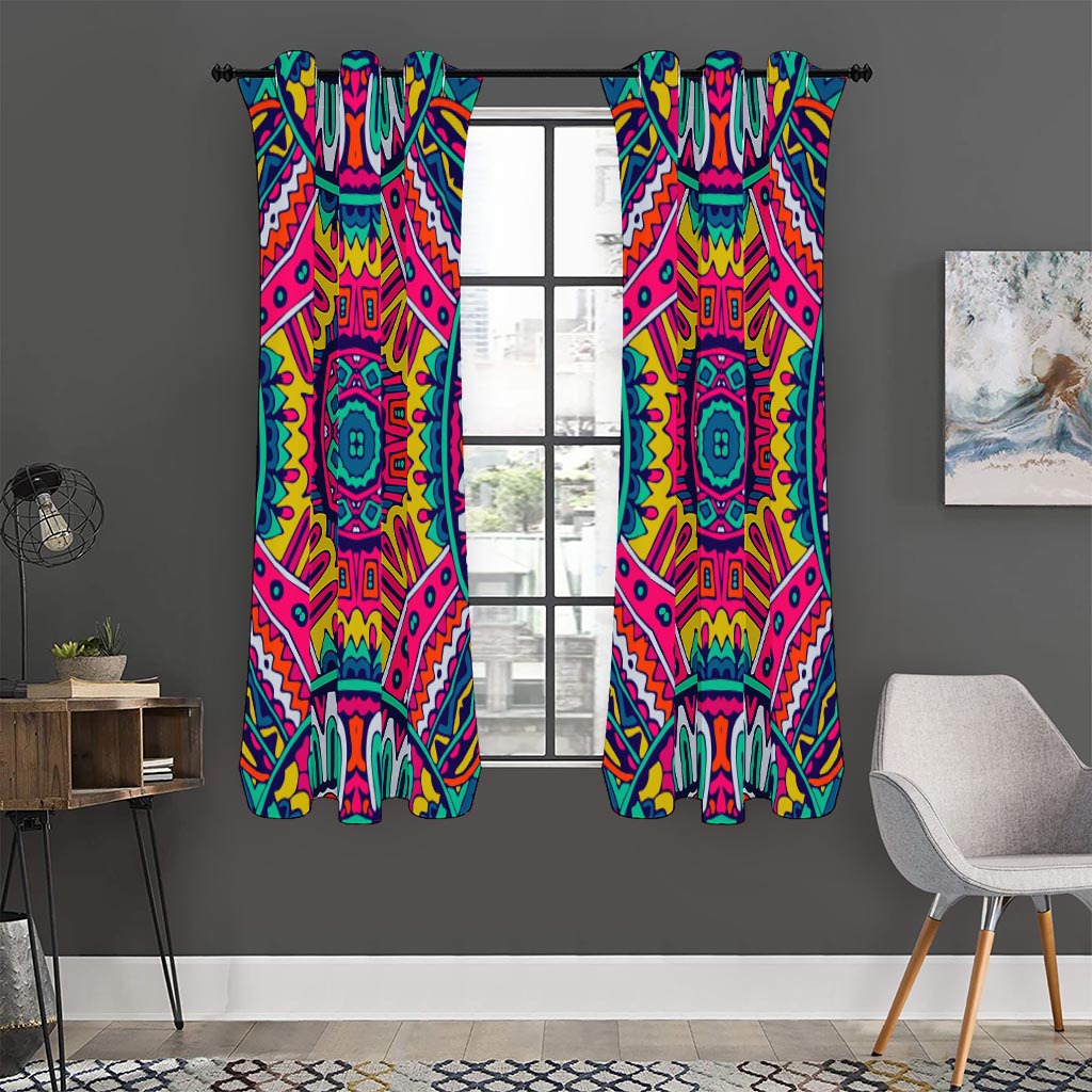 Colorful Mandala Bohemian Pattern Print Curtain