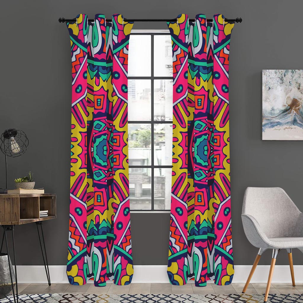 Colorful Mandala Bohemian Pattern Print Curtain