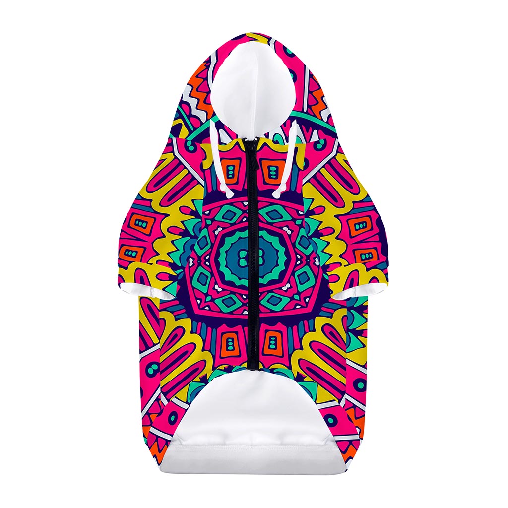 Colorful Mandala Bohemian Pattern Print Dog Zip Up Hoodie