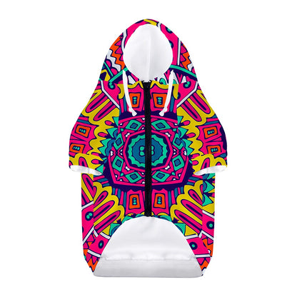 Colorful Mandala Bohemian Pattern Print Dog Zip Up Hoodie