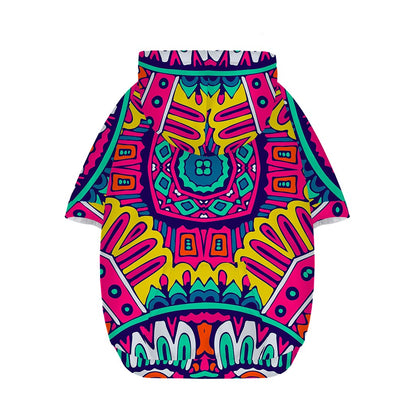 Colorful Mandala Bohemian Pattern Print Dog Zip Up Hoodie