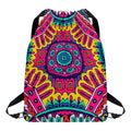 Colorful Mandala Bohemian Pattern Print Drawstring Backpack
