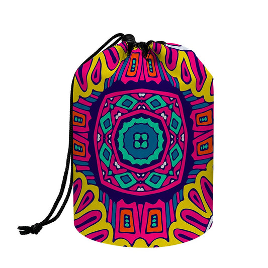 Colorful Mandala Bohemian Pattern Print Drawstring Makeup Bag