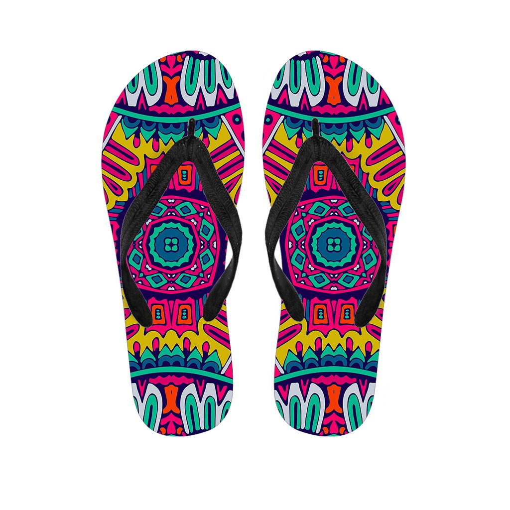Colorful Mandala Bohemian Pattern Print Flip Flops