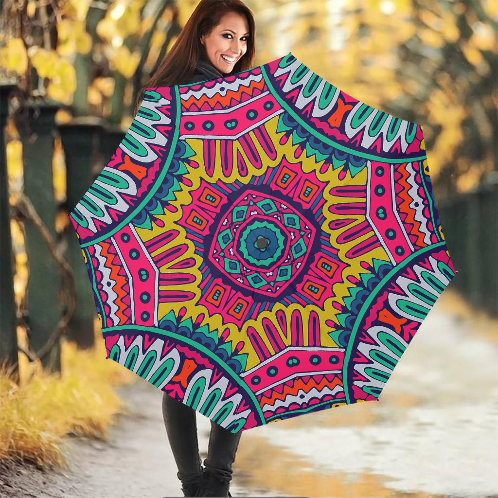 Colorful Mandala Bohemian Pattern Print Foldable Umbrella