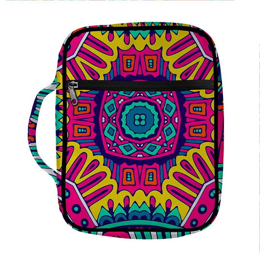 Colorful Mandala Bohemian Pattern Print Front Pocket Bible Bag