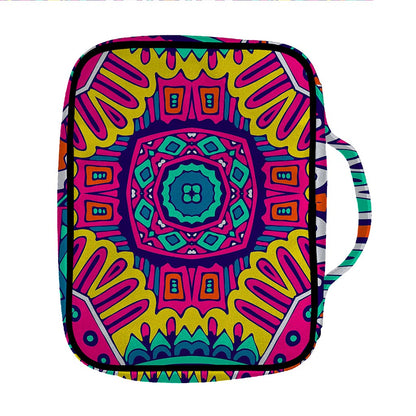 Colorful Mandala Bohemian Pattern Print Front Pocket Bible Bag