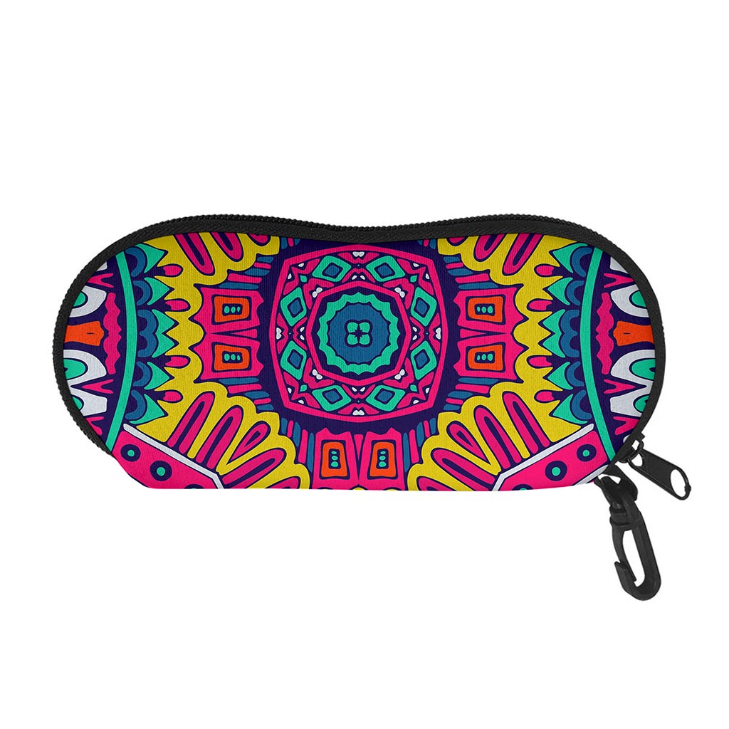 Colorful Mandala Bohemian Pattern Print Glasses Case