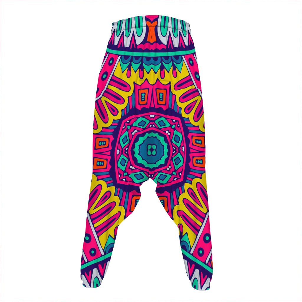 Colorful Mandala Bohemian Pattern Print Hammer Pants