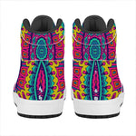 Colorful Mandala Bohemian Pattern Print High Top Leather Sneakers
