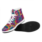 Colorful Mandala Bohemian Pattern Print High Top Leather Sneakers