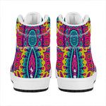 Colorful Mandala Bohemian Pattern Print High Top Leather Sneakers