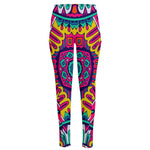 Colorful Mandala Bohemian Pattern Print High-Waisted Pocket Leggings