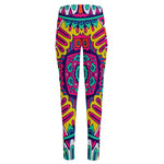 Colorful Mandala Bohemian Pattern Print High-Waisted Pocket Leggings
