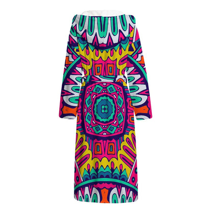 Colorful Mandala Bohemian Pattern Print Hooded Bathrobe