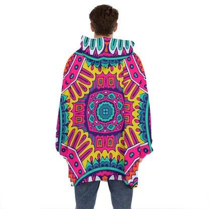 Colorful Mandala Bohemian Pattern Print Hoodie Blanket