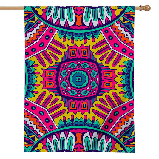 Colorful Mandala Bohemian Pattern Print House Flag