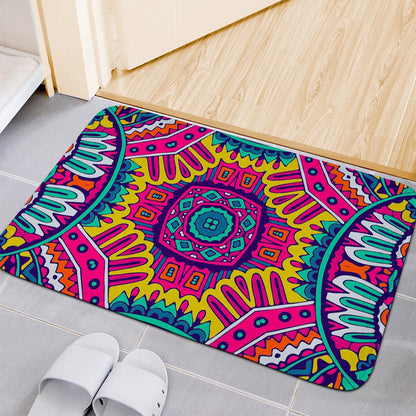 Colorful Mandala Bohemian Pattern Print Indoor Door Mat