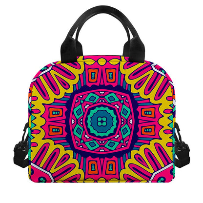 Colorful Mandala Bohemian Pattern Print Insulated Lunch Bag