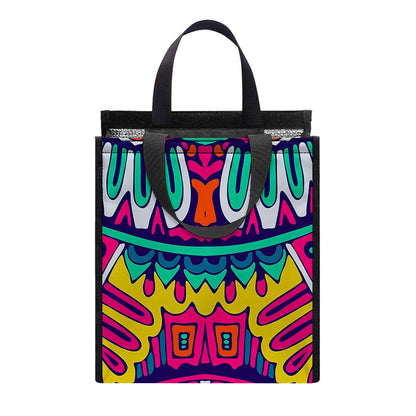 Colorful Mandala Bohemian Pattern Print Insulated Lunch Tote